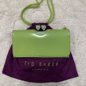 Ted Baker green patent leather wallet